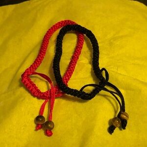 Handcrafted Red and Black Braided Tibetan thread Buddhist Bracelets